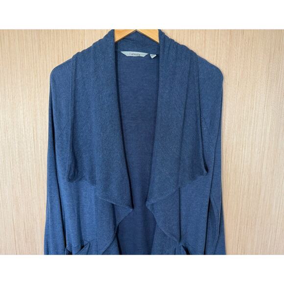 Athleta Studio Wrap Cardigan Size XXS Pockets Thumbholes Magnetic Athleisure - Picture 3 of 12